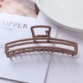Matte brown metal hair claw clip minimalist geometric design sturdy hair styling accessory - Geometric Hollow Style (95#)