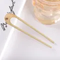 Minimalist matte metal U-shaped hair pin hairpin bun maker elegant hair accessories detail - 10.4cm / Beige
