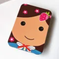 Cute cartoon girl printed metal storage tin box with strawberry and flower design for small items. - 9# Tin Box-Flat Bobby Pins / 50 Pieces