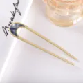 Matte metal U-shaped hair pin detail, elegant hair accessory for daily women styling. - 10.4cm / Gray