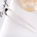 Modern minimalist U-shaped hair fork, elegant matte metal hair accessory for women. - 10.4cm / Black and White Checkered