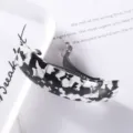 Black and white acrylic hair barrette, elegant spring clip for women's daily styling. - 8# Spring Clip Style