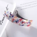 Colorful acrylic curved spring hair clip for women, stylish patterned hair barrette top clip. - Style 10 Spring Clip