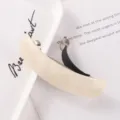 Acrylic curved spring hair clip, elegant milk white marble pattern hair barrette for women. - Creamy White Marble Style (11# Spring Clip)
