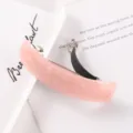 Pink acrylic curved hair clip sweet resin barrette elegant hair accessories for women. - Pink Style (13# Spring Clip)