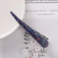 Korean Acetate Hair Clip Blue Acrylic Duckbill Hairpin Metal Updo Hair Accessory for Women - Blue Purple Gradient Marble (18#) / 13.5cm