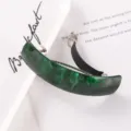 Green marbled acrylic hair clip stylish curved spring barrette elegant hairpin for women daily hair styling - Green Marble Style (16# Spring Clip)