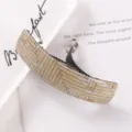 Korean acrylic curved spring hair clip with stylish plaid pattern for daily elegant hairstyles. - Plaid Patchwork Style (21# Spring Clip)