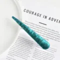 Blue green acetate hair stick acrylic hair fork elegant bun pin daily hair styling accessory - Blue Green Glitter (11#) / 13.5cm
