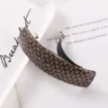 Korean acrylic curved spring hair clip, chic brown plaid barrette for stylish daily updo hairstyles. - Dark Brown Plaid Style (26#弹簧夹)