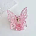 Pink butterfly hair claw clip, cute marble acetate hair accessory for women and girls. - 18# Pink Marble Cutout Butterfly Claw Clip