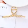 Gold metal hair claw clip minimalist geometric hair accessory for women daily styling. - 19# Gold Regular Metal Style / Individual Packaging / 11.5cm