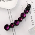 Black banana hair clip with purple square rhinestones crystal tail ponytail styling accessory - 8# Purple / 10.7cm Rhinestone Banana Clip