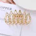 Gold metal hair claw clip geometric hollow hair accessory for daily styling and elegant look - Geometric Hollow Style (35#) / 9.5cm / Gold