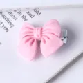 Pink resin bow hair clip sweet side hairpin cute bangs clip for women everyday hair styling - Bow Shape / Pink