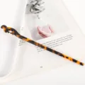 Elegant acetate tortoiseshell hair stick for women, classic hollow hair fork bun pin. - Tortoise
