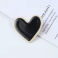 Black white heart acrylic hair clip detail shot, elegant daily hair accessory for women. - Single Heart Style (30#)