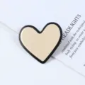 Heart shaped acrylic side hair clip detail view, minimalist black and white hair accessory. - Single Heart Style (29#)