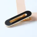 Black and white oval geometric hair clip, stylish acrylic duckbill clip for women daily wear. - Rounded Rectangle Style (1#) / Black