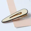 Minimalist oval cutout hair clip with elegant black and white edge for chic daily styling. - Waterdrop Style (6#)