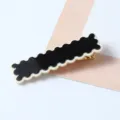 Elegant black and white wavy hair clip for women, stylish acrylic barrette hairpin accessory. - Scalloped Style (7#)