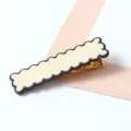 Scalloped black and white hair clip elegant acrylic duckbill barrette for women and girls - Scalloped Style (8#)