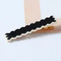 Korean style black and white acrylic hair clip elegant scalloped side clip for women - Wavy Scalloped Style (10#)