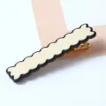Black and white scalloped acrylic hair clip, stylish wave design side hairpin for women. - Wavy Scalloped Style (11#)