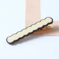 Black and white acrylic wavy hair clip minimalist geometric side clip for women and girls hair. - Wavy Scalloped Style (13#)