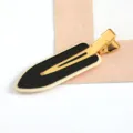 Chic black and white metal duckbill hair clip, elegant side hair accessory for daily wear. - Seamless Style (22#)
