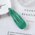 Green matte waterdrop hairpin minimalist metal side clip cute hair accessory for women. - 4# Water Drop Style (Matte Green)