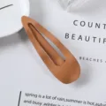 Matte caramel brown geometric hair clip, minimalist open drop hairpin for women daily style. - 2# Water Drop Style (Caramel)