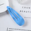 Blue matte metal drop hair clip fashion minimalist side hairpin styling accessory - 5# Water Drop Style (Wavy Blue)