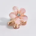 Rosa Blumen Haarklammer mit Strass, kleine Metall Haargreife für Frauen und Alltag. - Altrosa Strass Pflaumenblüte