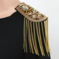 Epaulette con frange in metallo punk vintage accessorio per abbigliamento decorazione fai da te. - Oro (8633)