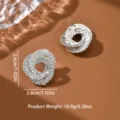 Orecchini a lobo geometrici in strass argento, design luminoso con pavé per ogni occasione. - Argento Stile 1 (80145801)