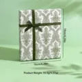 Elegante confezione regalo bianca con motivo damascato verde e nastro per gioielli. - Stile Scatola Regalo Bianca Verde (MS533-5)