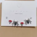 Conjunto de pendientes de araña seta perla estilo fresco y cool joyas de mujer new - Pendientes de botón de hongo y araña grande