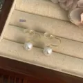 Pendientes de perlas de imitación estilo francés, diseño chic minimalista para mujer. - Clips de oreja de perlas 8mm#