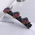 Mehrschichtige Strass Haarspange mit bunten Kristallblumen, Entenschnabelklammer Detailbild. - #3 Doppelschichtige Strass-Entenschnabelklemmen fürs Flechten
