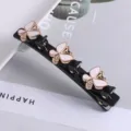 Meerlaagse eendebek haarspeld versierd met elegante witte vlinders voor dagelijkse styling. - #7 Dubbellagige strass eendenbekclips voor vlechtwerk