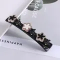 Dubbellaagse haarclip met stijlvolle bloemdesign, zwarte eendenbekklem voor dames. - 17# Dubbellaagse gevlochten strass-eendenbekspelden