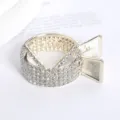 Detailed view of the elegant rhinestone metal hair clip, sparkling crystal details for gorgeous updo hairstyles. - #4 Rhinestone 4.6cm Ponytail Clips