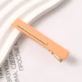 Orange rectangular resin hair clip with gold inlay elegant candy color side barrette hair accessory - Size 7