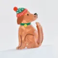 Acrylic cute dog hair claw clip with Christmas hat, creative animal hairpin gift for women. - Golden Retriever