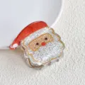 Christmas Santa hair claw clip glitter resin cute holiday hair accessories for women girls fashion - Santa Claus