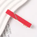 Korean style red resin rhinestone duckbill hair clip for sweet styling and bangs side use. - 13#