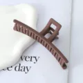 Pinza de pelo marron mate grande para cabello grueso, accesorio capilar geometrico elegante. - 4# Marrón Oscuro Mate