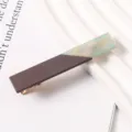Chic color block resin duckbill hair clip, stylish geometric side clip for daily hairstyles. - 30#