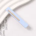 Light blue resin hair clip with gold metal stripe, sweet candy style hairpin accessory. - Size 8